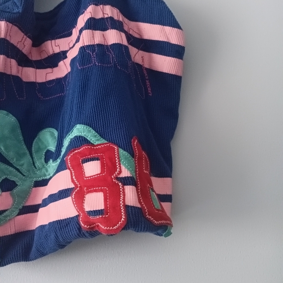 Victoria’s Secret Pink Love Pink 86 Graphic Blue Cotton Tote Bag Y2K - Picture 5 of 10